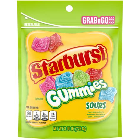 Starburst Sour Gummy Candy, Grab N Go - 8 oz Bag - Walmart.com