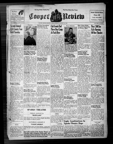 Cooper Review (Cooper, Tex.), Vol. 61, No. 33, Ed. 1 Friday, August 16 ...