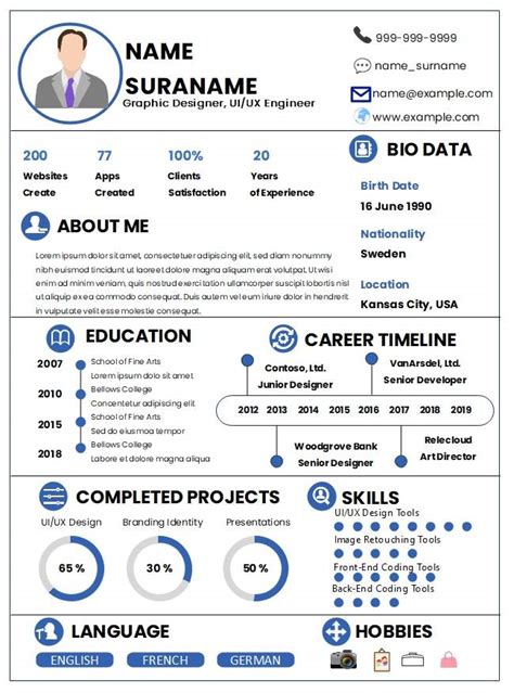 Editable Infographic Resume Template