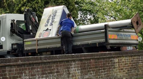 Kent Police sign at former Maidstone HQ in Sutton Road removed as site ...