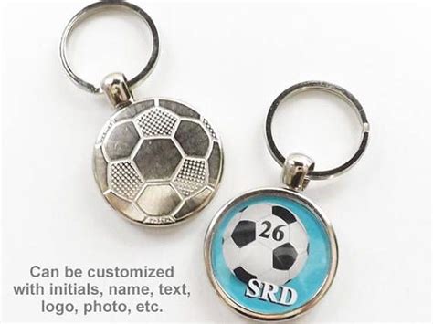 Soccer Ball Keychain sports team coach gift initials number | Etsy ...