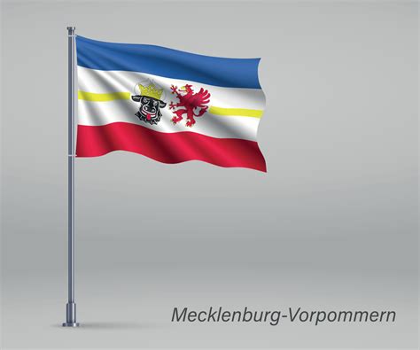 Waving flag of Mecklenburg-Vorpommern - state of Germany on flag ...