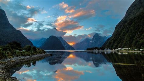 Wallpaper milford sound new zealand mountains bay reflection | New ...