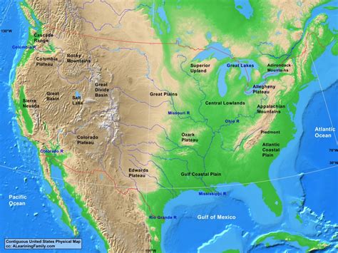 Appalachian Mountains Physical Map - United States Map States District