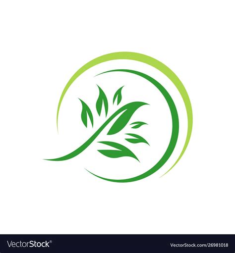 Green leaf eco friendly logo design icon Vector Image