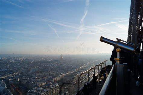 Telescope on the Top Floor of the Eiffel Tower in Paris Stock Image ...