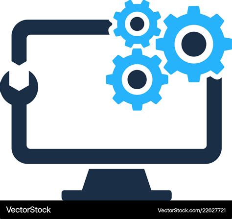 Gear computer logo icon design Royalty Free Vector Image