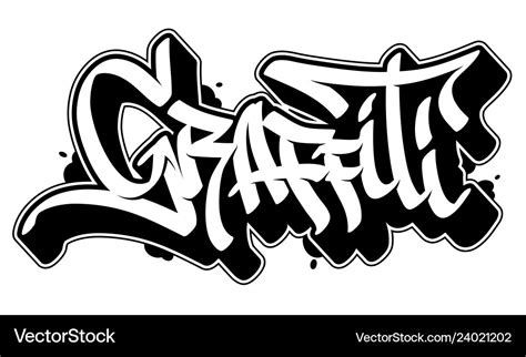 Graffiti word in style text Royalty Free Vector Image