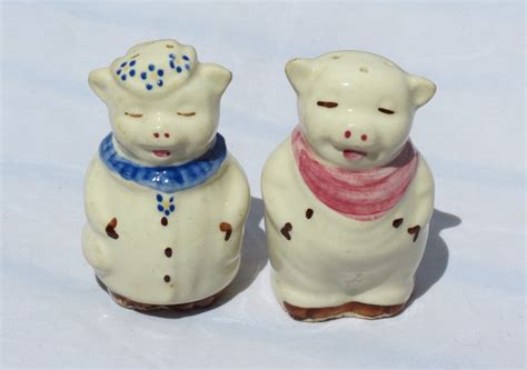 Vintage Pigs Salt and Pepper Shakers Ceramic Kitchen | Etsy | Ceramic ...