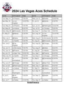 Las Vegas Aces Schedule Archives - Printerfriendly