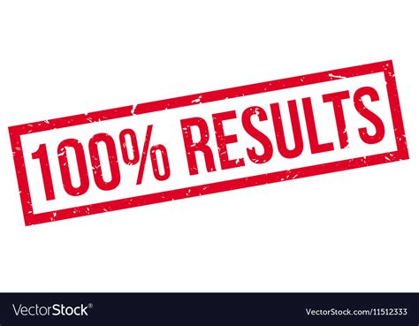 100 percent results rubber stamp Royalty Free Vector Image