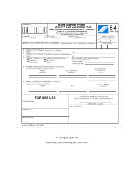 Sss E4 Form 2020-2022 - Fill and Sign Printable Template Online | US ...