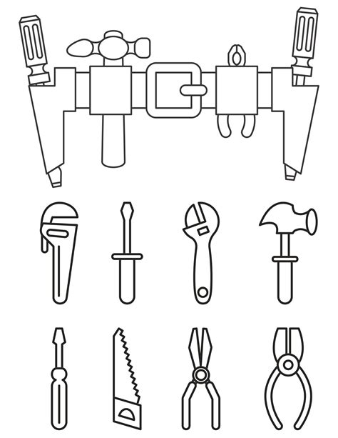 Best Images Of Tool Box Printable Template Tool Belt Coloring Page ...