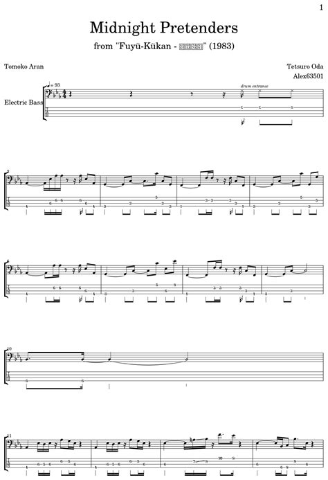 Midnight Pretenders - Sheet music for Electric Bass