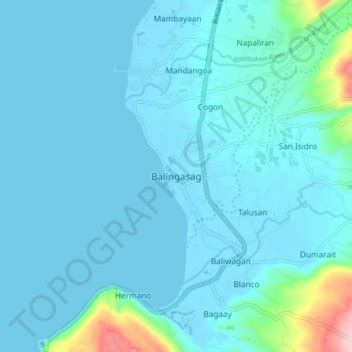 Balingasag topographic map, elevation, terrain