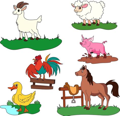 farm animal vector drawing, for drawing book 7797397 Vector Art at Vecteezy