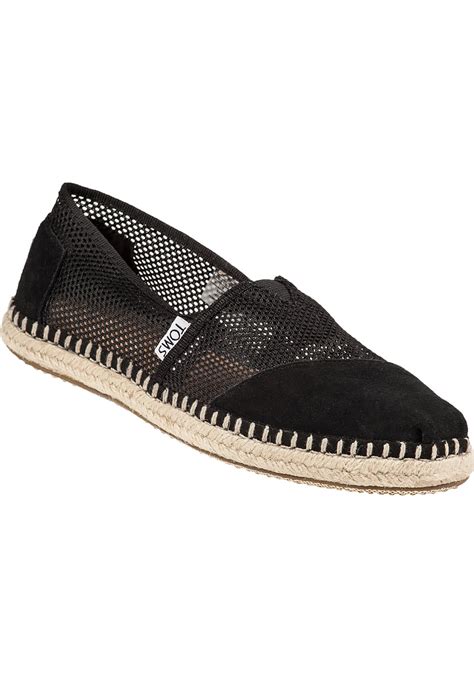 Lyst - Toms Classic Mesh and Suede Slip-Ons in Black