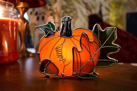 Pumpkin and Leaf Candle Holder - Etsy