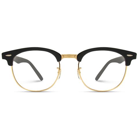 Retro Half Frame Eyeglasses - Gold Rimmed Glasses| WearMe Pro