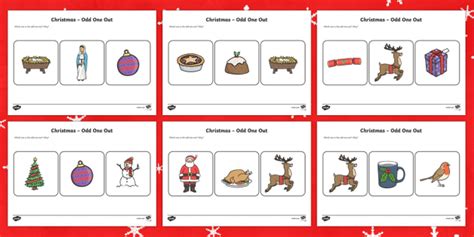 Christmas Odd One Out Worksheet / Worksheet