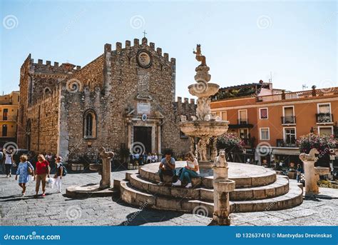 TAORMINA, SICILY / ITALY - OCTOBER 1, 2018: Cathedral of Taormina City ...