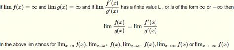 Indeterminate forms of Limits