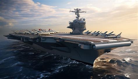 Premium AI Image | Carrier based aircraft launches and takes off