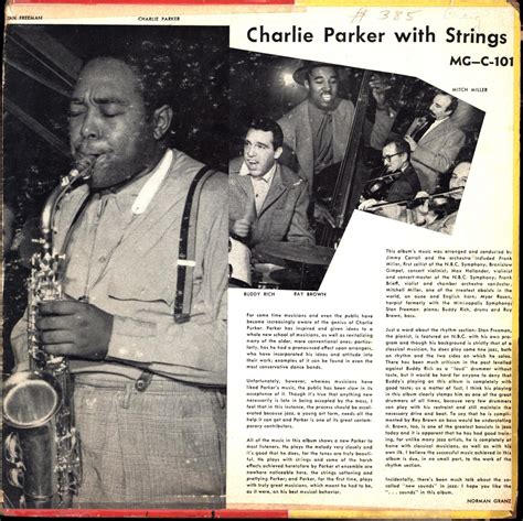 Charlie Parker with Strings (10-INCH VINYL JAZZ LP) by Charlie Parker ...