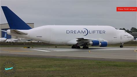 Boeing 747 Dreamlifter Takeoff From PAE To NGO - YouTube