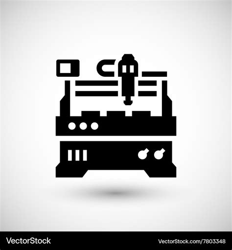 Cnc milling machine icon Royalty Free Vector Image