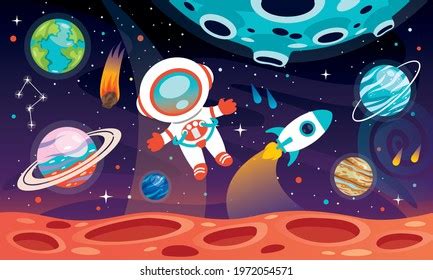 Hand Drawn Colorful Space Background Stock Vector (Royalty Free ...