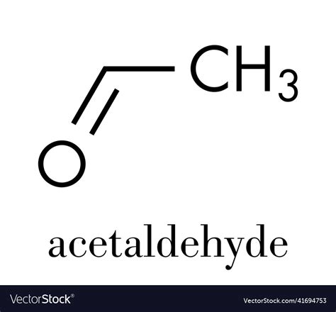 Acetaldehyde ethanol molecule chemical structure Vector Image