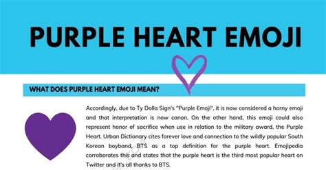 Purple Heart | What Does Purple Heart Emoji Mean? • 7ESL