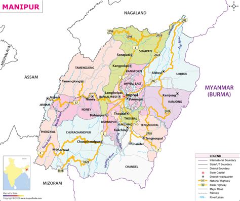 Manipur Map | Map of Manipur - State, Districts Information and Facts