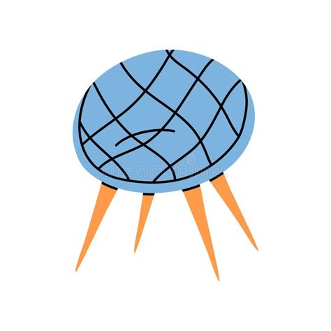 Cartoon Blue Chair Icon Interior Furniture Concept . Vector Stock ...