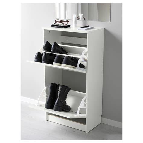 BISSA kabinet sepatu dgn 2 kompartemen, putih, 49x28x93 cm | IKEA Indonesia