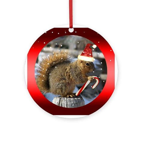 Christmas Squirrel Ornament (Round) by Newlookgifts