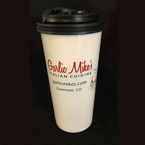 Travel Mug with Locking Lid - Garlic Mikes Italian Cuisine Restaurant