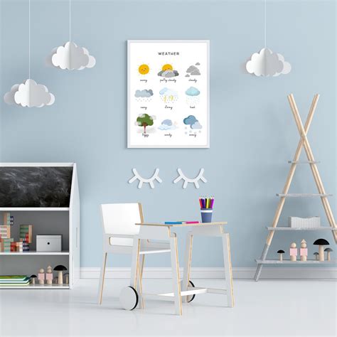 Weather Poster, Kids Wall Decor, Montessori Wall Decor, Homeschool Art ...