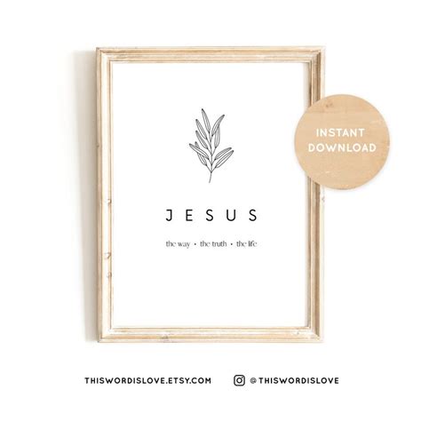 Jesus the Way the Truth the Life Minimal Line Wall Art - Etsy