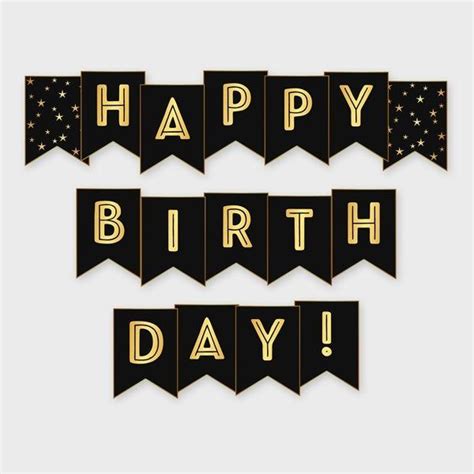 happy birthday banner printable black and gold - Regretful Weblog Frame ...