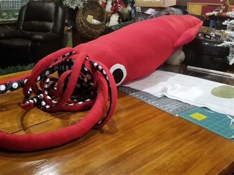 Giant 8' squid plushie. Lots of fun to make! | Plushies, Crafts, Fun