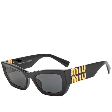 Miu Miu Eyewear 09WS Sunglasses Black & Grey | END. (Global)