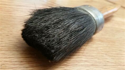 VINTAGE HORSE HAIR PAINT BRUSH ROUND Original / shabby chic decor ...