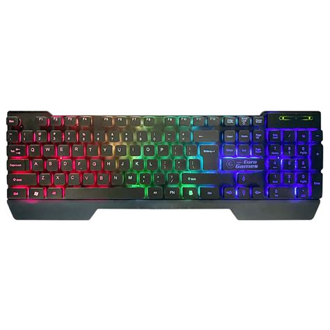 RPM Euro Games Gaming Backlit RGB Keyboard with Wrist Support Semi ...