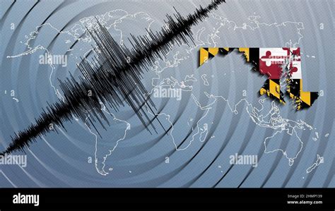 Seismic activity earthquake Maryland map Richter scale Stock Photo - Alamy