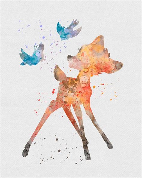 Bambi Watercolor Art | Watercolor disney, Disney drawings, Disney paintings