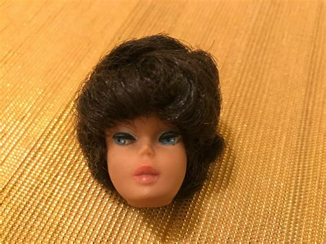 Vintage 1960's Barbie Brunette Bubblecut Head, marked 1958 on neck rim ...