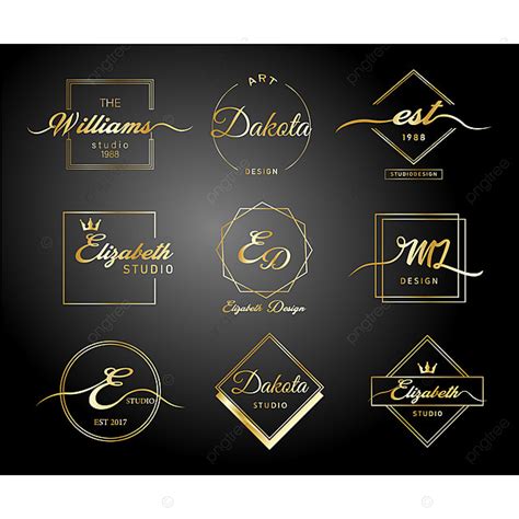 Luxury Gold Gradient Logo Set Template Download on Pngtree