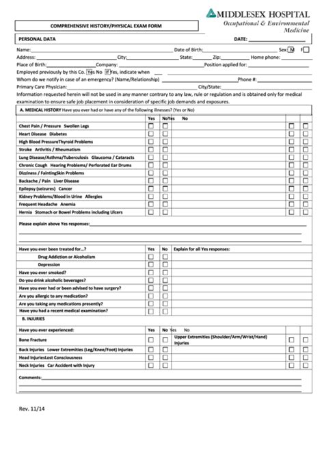 Top 21 Physical Exam Templates free to download in PDF format